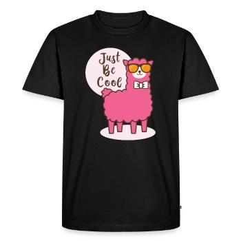 Cool Lama Lama Alpaca - Paroles drôles - T-shirt Premium bio Homme - noir - Devant - Nico (187cm)