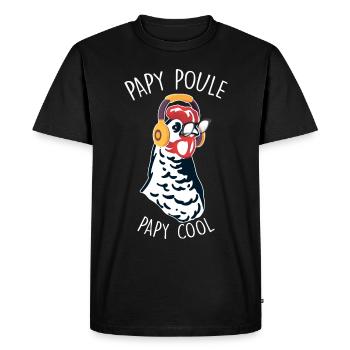 Papy poule Papy cool Cadeau Drôle Grand-père - T-shirt Premium bio Homme - noir - Devant - Nico (187cm)