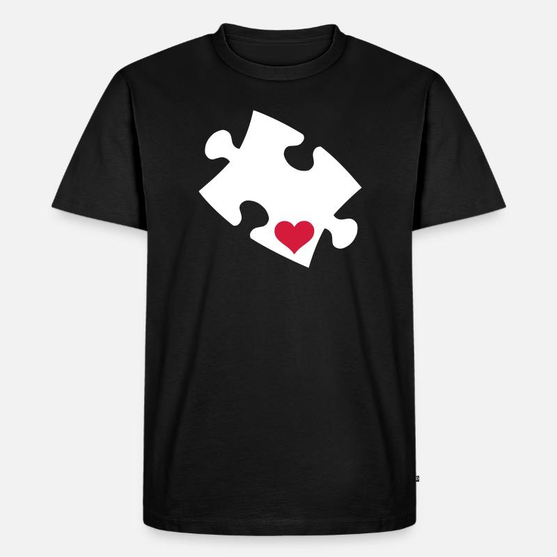 Puzzle - Männer Premium Bio T-Shirt - Schwarz