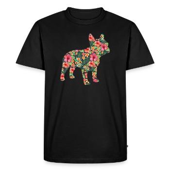 Frenchie Bulldog - Bouledogue Français - T-shirt Premium bio Homme - noir - Devant - Nico (187cm)