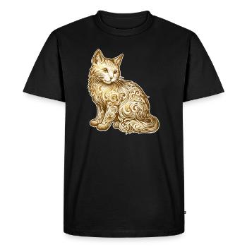 cat - Men's Premium Organic T-Shirt - black - Front - Nico (187cm)
