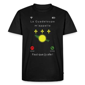 personnalisé Guadeloupe la Guadeloupe m appelle - T-shirt Premium bio Homme - noir - Devant - Nico (187cm)