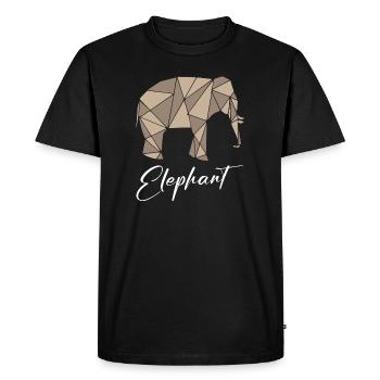Éléphant Géométrique - T-shirt Premium bio Homme - noir - Devant - Nico (187cm)