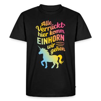 Unicorn Unicorns Mythical Creatures Mystical - Men's Premium Organic T-Shirt - black - Front - Nico (187cm)