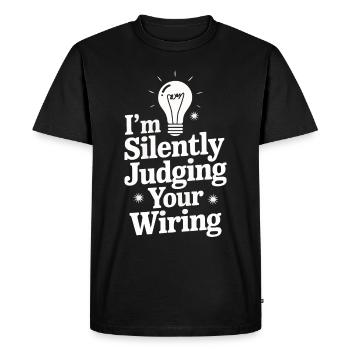 Electrician Electronics Technician Craftsman Profession Saying - Men's Premium Organic T-Shirt - black - Front - Nico (187cm)