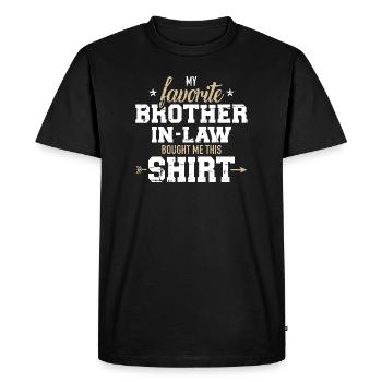 beau-frère - T-shirt Premium bio Homme - noir - Devant - Nico (187cm)