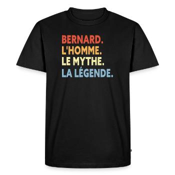 Bernard homme mythe légende cadeau humour prénom - T-shirt Premium bio Homme - noir - Devant - Nico (187cm)