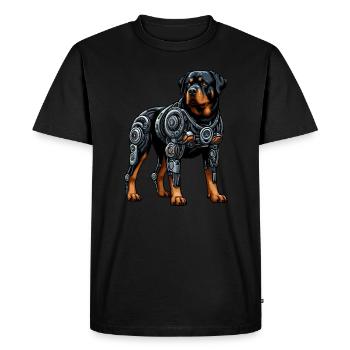 Rottweiler Cyborg Robot Futuristic - Men's Premium Organic T-Shirt - black - Front - Nico (187cm)