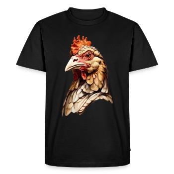 Tête de poulet réaliste - Graphique d’animal de la ferme - T-shirt Premium bio Homme - noir - Devant - Nico (187cm)