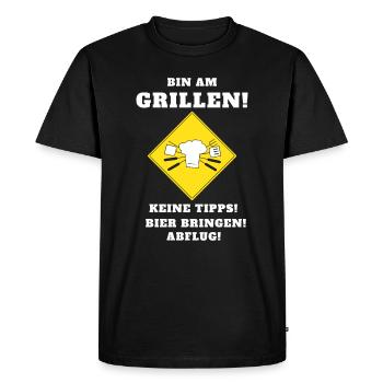 Grilling Grill master Grill king gift - Men's Premium Organic T-Shirt - black - Front - Nico (187cm)