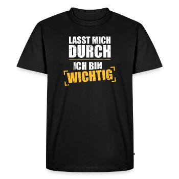 Dictons drôles - T-shirt Premium bio Homme - noir - Devant - Nico (187cm)
