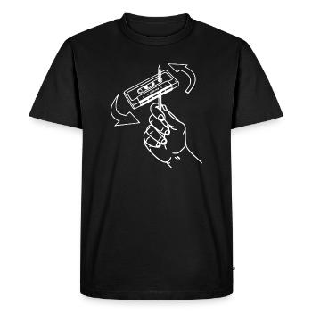 80s Audio Casette Retro - Men's Premium Organic T-Shirt - black - Front - Nico (187cm)