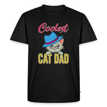 Coolest cat dad - T-shirt Premium bio Homme - noir - Devant - Nico (187cm)
