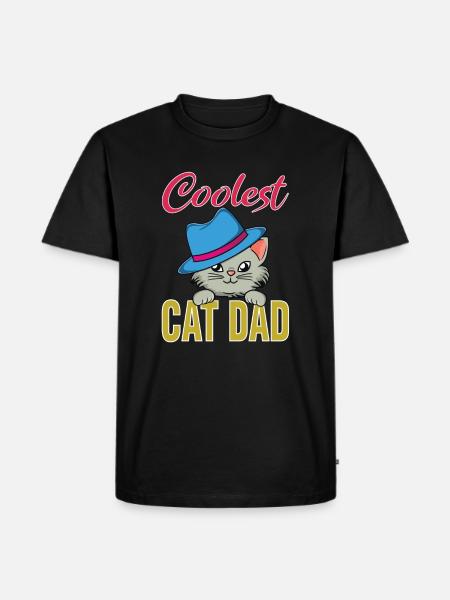 Coolest cat dad - Men's Premium Organic T-Shirt - black
