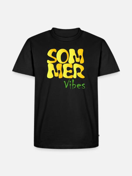 Sommer Vibes - Männer Premium Bio T-Shirt - Schwarz