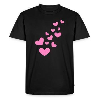 Hearts heart pattern gift - Men's Premium Organic T-Shirt - black - Front - Nico (187cm)