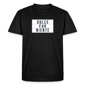 DOLCE FAR NIENTE - T-shirt Premium bio Homme - noir - Devant - Nico (187cm)