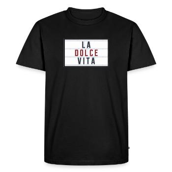 LA DOLCE VITA - RED - Men's Premium Organic T-Shirt - black - Front - Nico (187cm)