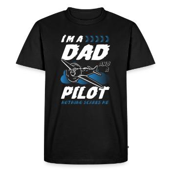 Pilot Dad - Men's Premium Organic T-Shirt - black - Front - Nico (187cm)