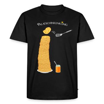 Pancake, king, pancake cook, amateur cook - Men's Premium Organic T-Shirt - black - Front - Nico (187cm)
