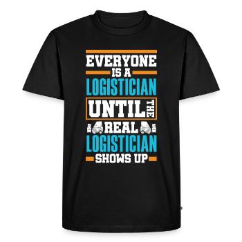 Logistics Logistician Until Real Logistician - Men's Premium Organic T-Shirt - black - Front - Nico (187cm)