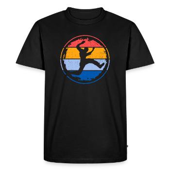 Retro Parkour Runner Freerunner Parkour Runner - Men's Premium Organic T-Shirt - black - Front - Nico (187cm)