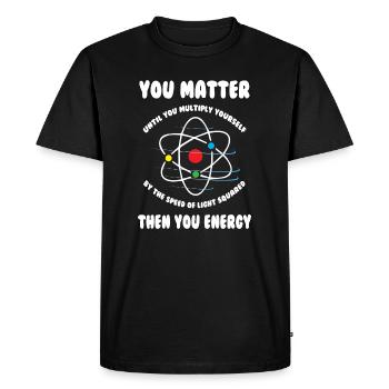 La science de l’importance - T-shirt Premium bio Homme - noir - Devant - Nico (187cm)