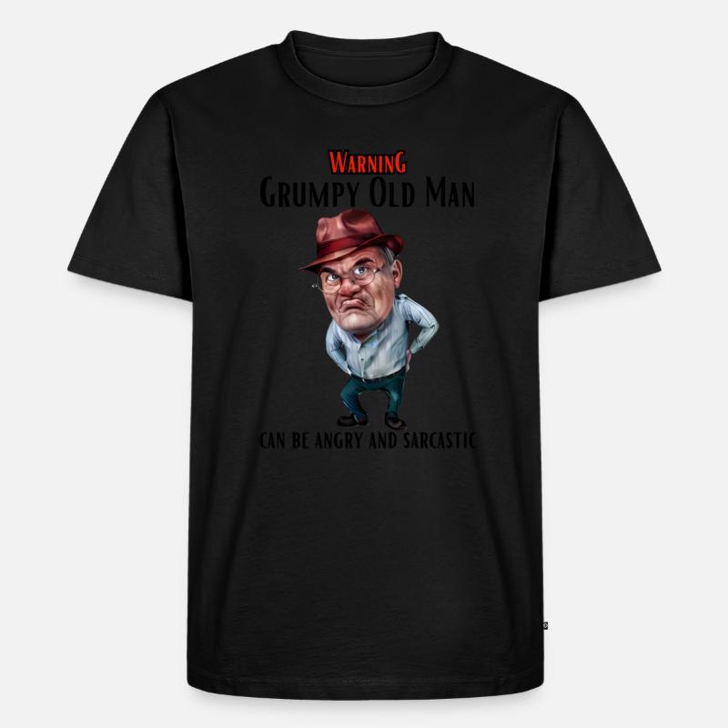 Warning Grumpy Old Man - Männer Premium Bio T-Shirt - undefined