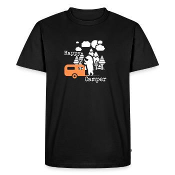 Les campeurs sont des gens heureux - T-shirt Premium bio Homme - noir - Devant - Nico (187cm)