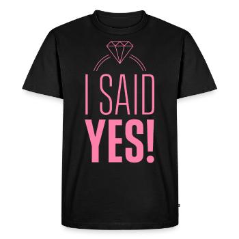 J’ai dit oui fiancés - T-shirt Premium bio Homme - noir - Devant - Nico (187cm)