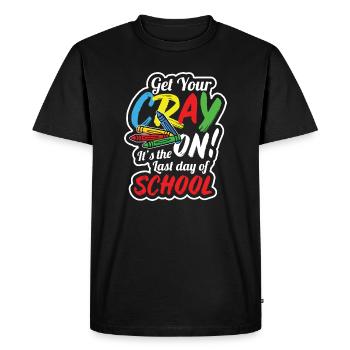 Teacher Crayon Summer Vacation - Men's Premium Organic T-Shirt - black - Front - Nico (187cm)