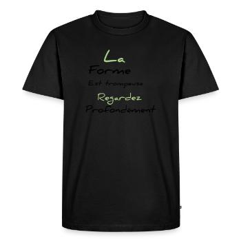 Forme-silhouette - T-shirt Premium bio Homme - noir - Devant - Nico (187cm)