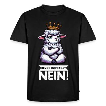 Avant que vous ne demandiez : moutons, moutons, bergers, éleveurs de moutons - T-shirt Premium bio Homme - noir - Devant - Nico (187cm)