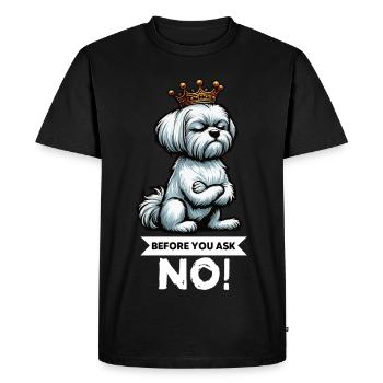 Avant de demander à Malteser Propriétaires Maltais Maltais - T-shirt Premium bio Homme - noir - Devant - Nico (187cm)