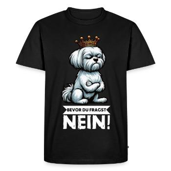 Avant que vous ne demandiez : No Malteser Malteserbesitzer - T-shirt Premium bio Homme - noir - Devant - Nico (187cm)