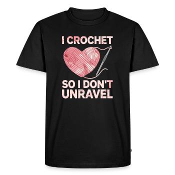 Je crochète pour ne pas perdre le fil - T-shirt Premium bio Homme - noir - Devant - Nico (187cm)