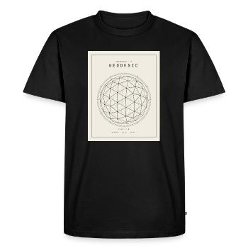 Motif géodésique de la géométrie des sphères - T-shirt Premium bio Homme - noir - Devant - Nico (187cm)