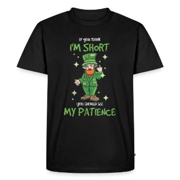 St. Patricks Day Design For Funny Little People - Men's Premium Organic T-Shirt - black - Front - Nico (187cm)