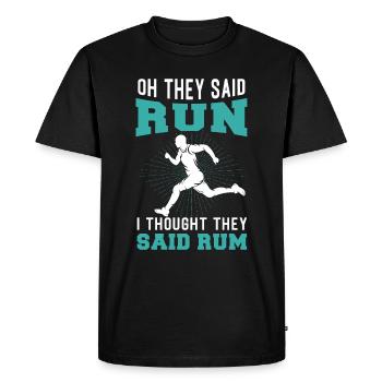 Jogging Dicton pour courir - Runners - T-shirt Premium bio Homme - noir - Devant - Nico (187cm)