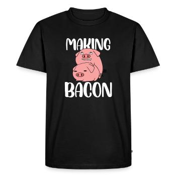 pig Design for a sexual jokes lover - Men's Premium Organic T-Shirt - black - Front - Nico (187cm)