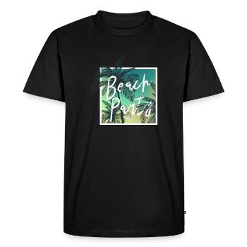 party beach Design pour un peuple qui cherche la fête - T-shirt Premium bio Homme - noir - Devant - Nico (187cm)