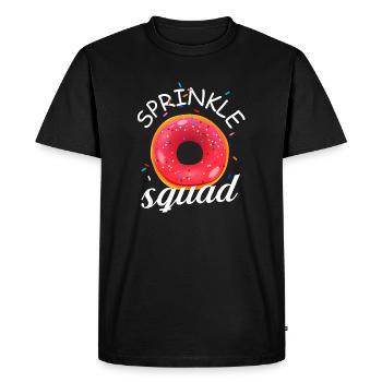 Sprinkle Squad – Amateur de beignets Drôle de mangeur sucré - T-shirt Premium bio Homme - noir - Devant - Nico (187cm)