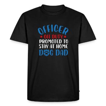officier hors service promu chien papa Design - T-shirt Premium bio Homme - noir - Devant - Nico (187cm)