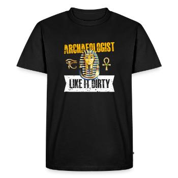 archaeologist like it dirty Design for a - Men's Premium Organic T-Shirt - black - Front - Nico (187cm)