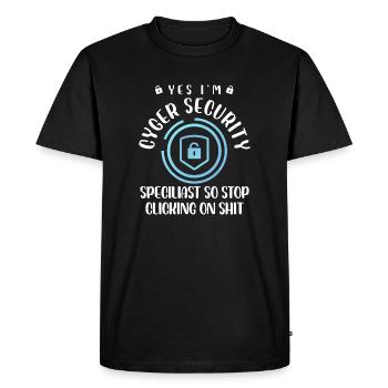 Spécialiste en sécurité cyger Conception pour un cyber - T-shirt Premium bio Homme - noir - Devant - Nico (187cm)