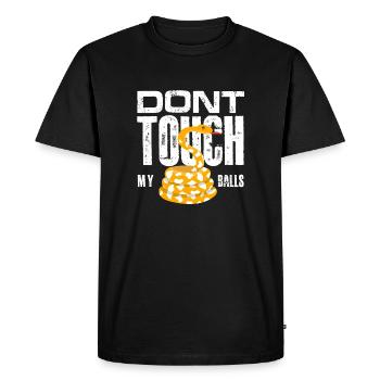 Ne touche pas mes couilles Design pour une blague d’animal - T-shirt Premium bio Homme - noir - Devant - Nico (187cm)