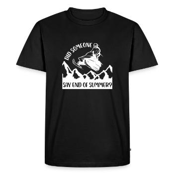 Quelqu’un a-t-il dit fin de l’été - saison hivernale - T-shirt Premium bio Homme - noir - Devant - Nico (187cm)