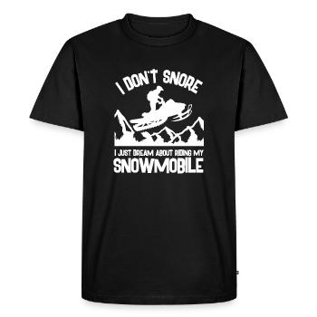 I Don't Snore I Just Dream About Riding Snowmobile - Men's Premium Organic T-Shirt - black - Front - Nico (187cm)