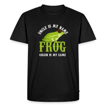 oncle est mon nom frog giggig est mon game Design - T-shirt Premium bio Homme - noir - Devant - Nico (187cm)