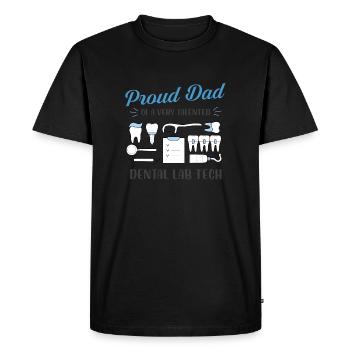 fier papa dental lab tech Design pour un papa dentaire - T-shirt Premium bio Homme - noir - Devant - Nico (187cm)